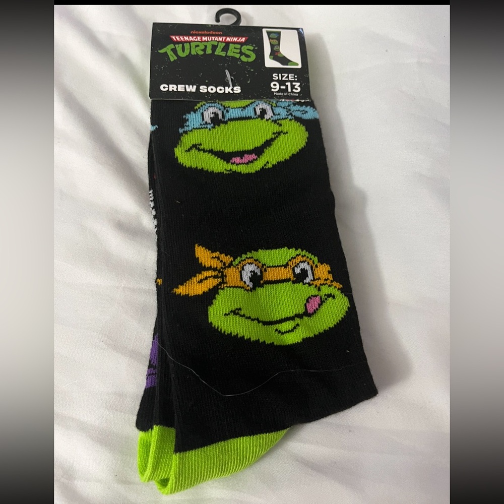 Nickelodeon Teenage Mutant Ninja Turtles Crew Socks - Black and Green
